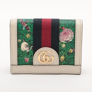 Gucci Offdia Leather Compact Wallet White by Yuko Higuchi